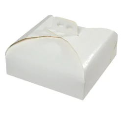 SCATOLA PORTATORTE LINEA EASY BAKE IN CARTA DAMASCATA BIANCA 29X29CM