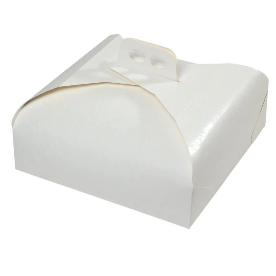 SCATOLA PORTATORTE LINEA EASY BAKE IN CARTA DAMASCATA BIANCA 29X29CM
