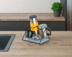 SCOLABOTTIGLIE E TAZZE CON PORTA TAPPI DRYMUG 2 LAVA IN FERRO NERO