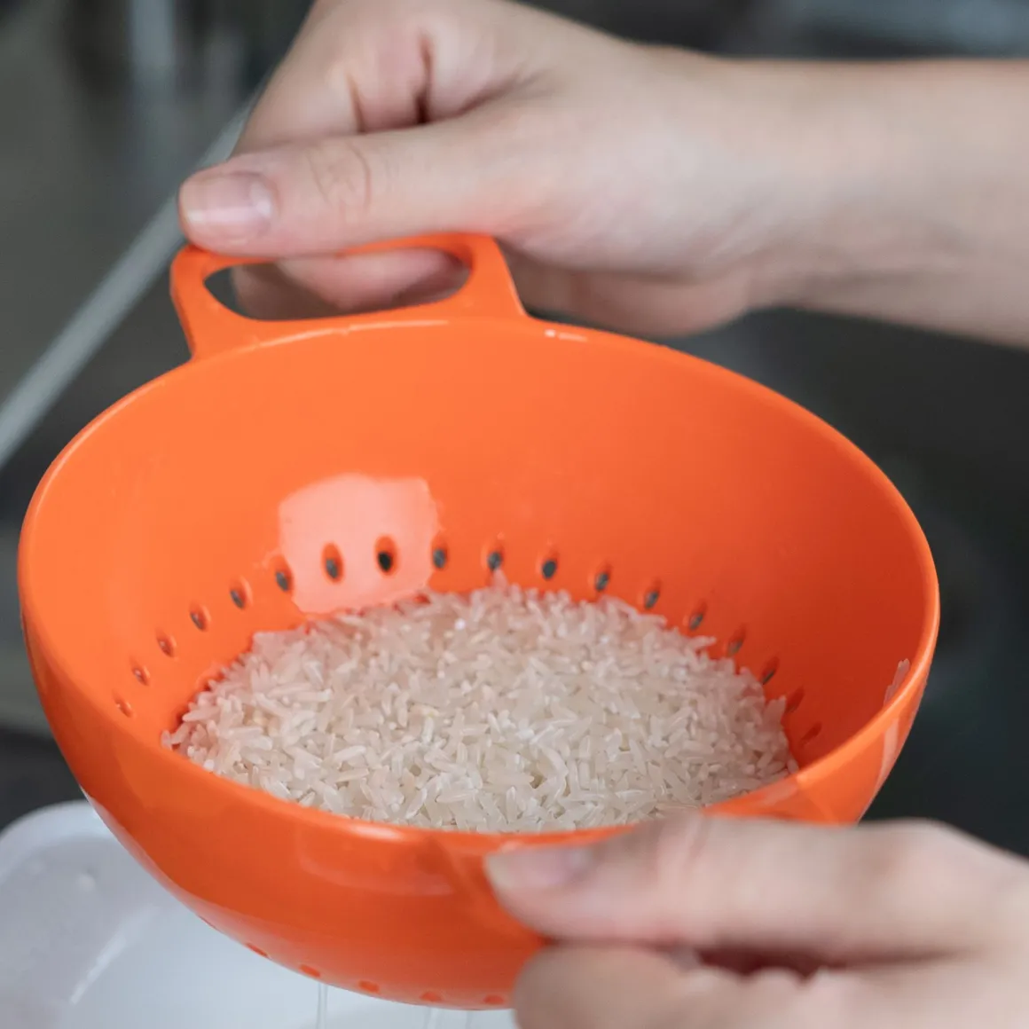 SCOLAPASTA LINEA HELM SMALL IN MELAMINA ARANCIO DIAM. 20CM