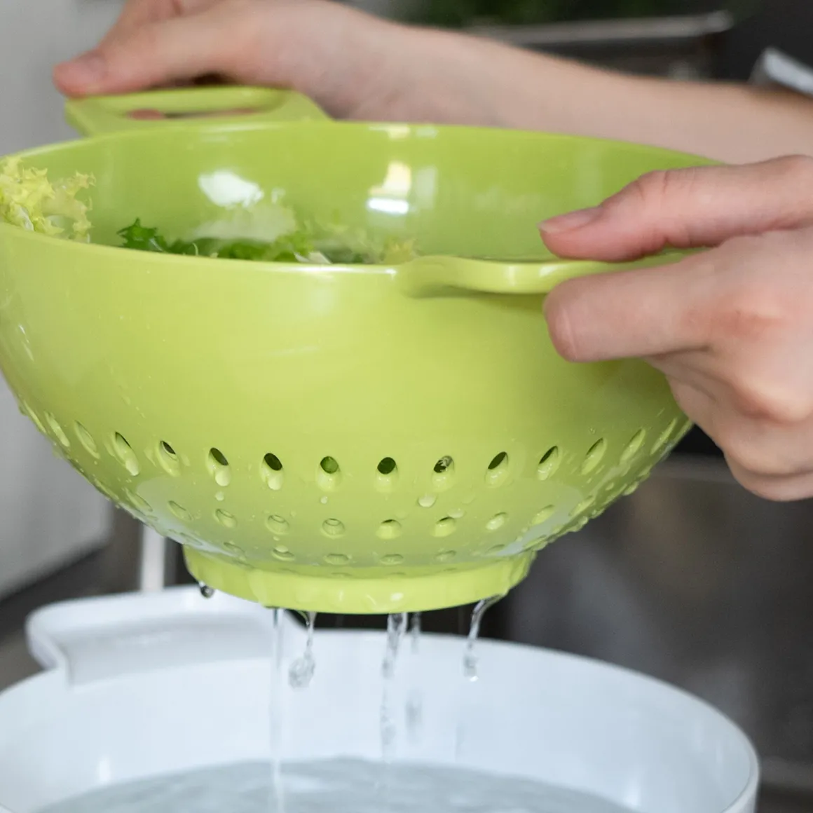 SCOLAPASTA LINEA HELM LARGE IN MELAMINA VERDE DIAM. 30CM