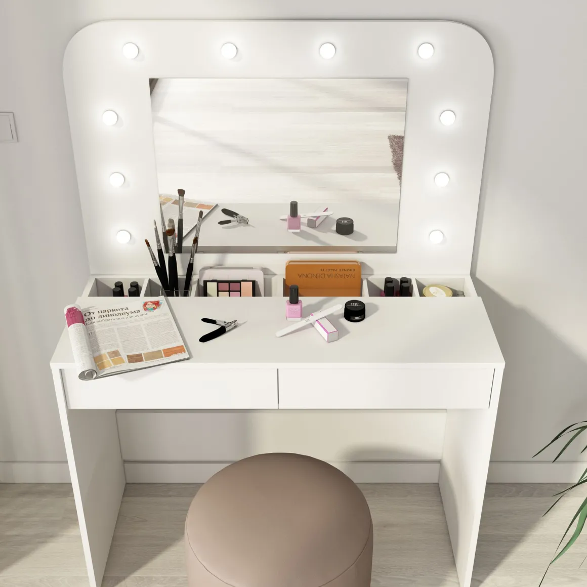 SCRIVANIA/TOELETTA VANITY MOD. HOLLYWOOD TUTTA BIANCA: vendita online SCRIVANIA/TOELETTA VANITY MOD. HOLLYWOOD TUTTA BIANCA in offerta