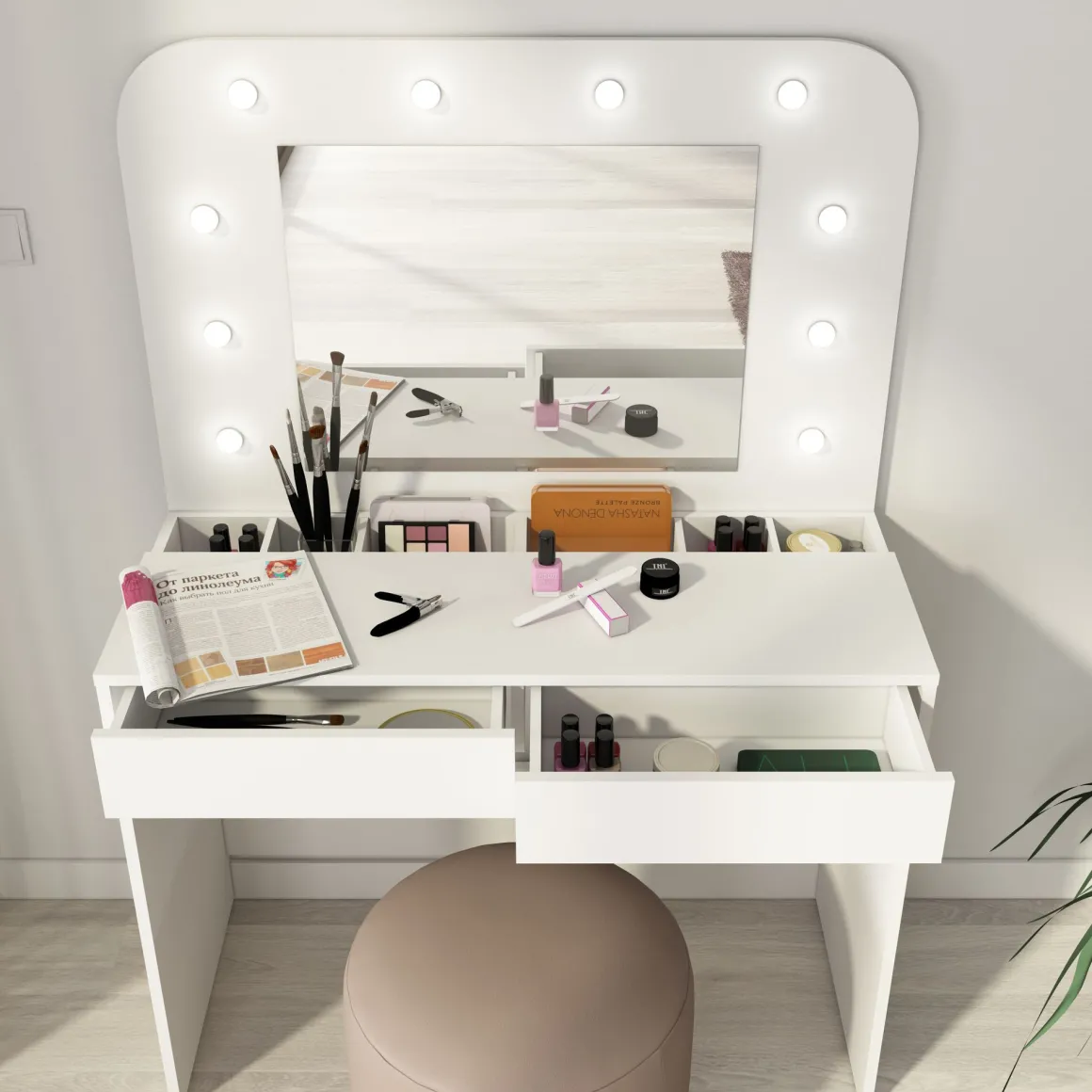 SCRIVANIA/TOELETTA VANITY MOD. HOLLYWOOD TUTTA BIANCA: vendita online SCRIVANIA/TOELETTA VANITY MOD. HOLLYWOOD TUTTA BIANCA in offerta
