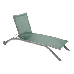 Sdraio da esterno in grigio e verde: sdaio con ruote