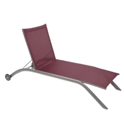 Sdraio in alluminio con tela grigio e bordeaux: modello Milenio