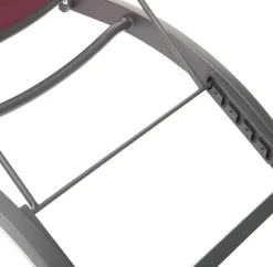 Sdraio in alluminio con tela grigio e bordeaux: modello Milenio