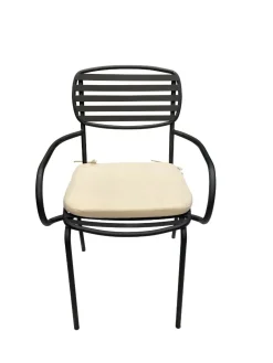 Sedia con braccioli e cuscino da giardino: modello trieste