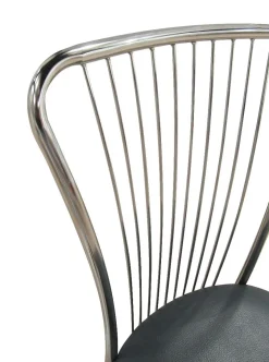 sedia in fusto cromato con sedile grigio