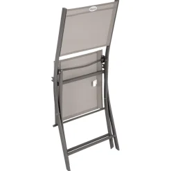 sedia pieghevole marrone in textilene per giardino