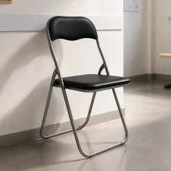 SEDIA PIEGHEVOLE METALLO E PVC NERO: vendita online SEDIA PIEGHEVOLE METALLO E PVC NERO in offerta