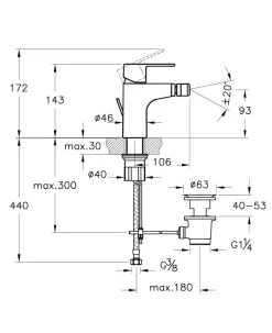 SERIE WIN S - RUBINETTO PER BIDET CROMATO