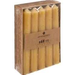 SET 10 CANDELE HUGO GIALLO OCRA H 16CM: vendita online SET 10 CANDELE HUGO GIALLO OCRA H 16CM in offerta
