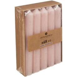 SET 10 CANDELE HUGO ROSA CHIARO H 16CM: vendita online SET 10 CANDELE HUGO ROSA CHIARO H 16CM in offerta