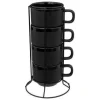 SET 4 TAZZE 22CL CON SUPPORTO IN FERRO 12X12 H 24.5CM