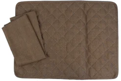 SET AMERICANO IN COTONE TRAPUNTATO MARRONE SCURO: vendita online SET AMERICANO IN COTONE TRAPUNTATO MARRONE SCURO in offerta