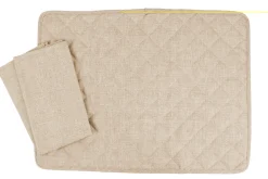 SET AMERICANO IN COTONE TRAPUNTATO BEIGE: vendita online SET AMERICANO IN COTONE TRAPUNTATO BEIGE in offerta