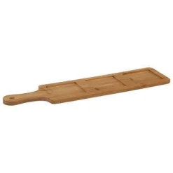 SET APERITIVO CON TAGLIERE IN BAMBU' E 3 CIOTOLINE IN VETRO