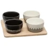 SET APERITIVO 5PZ ETNICO IN GRES E BAMBOO