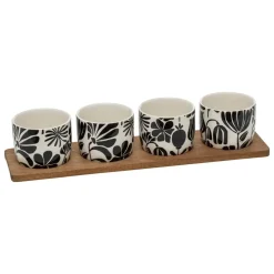 SET APERITIVO 5PZ TWISTED LIME IN GRES E ACACIA