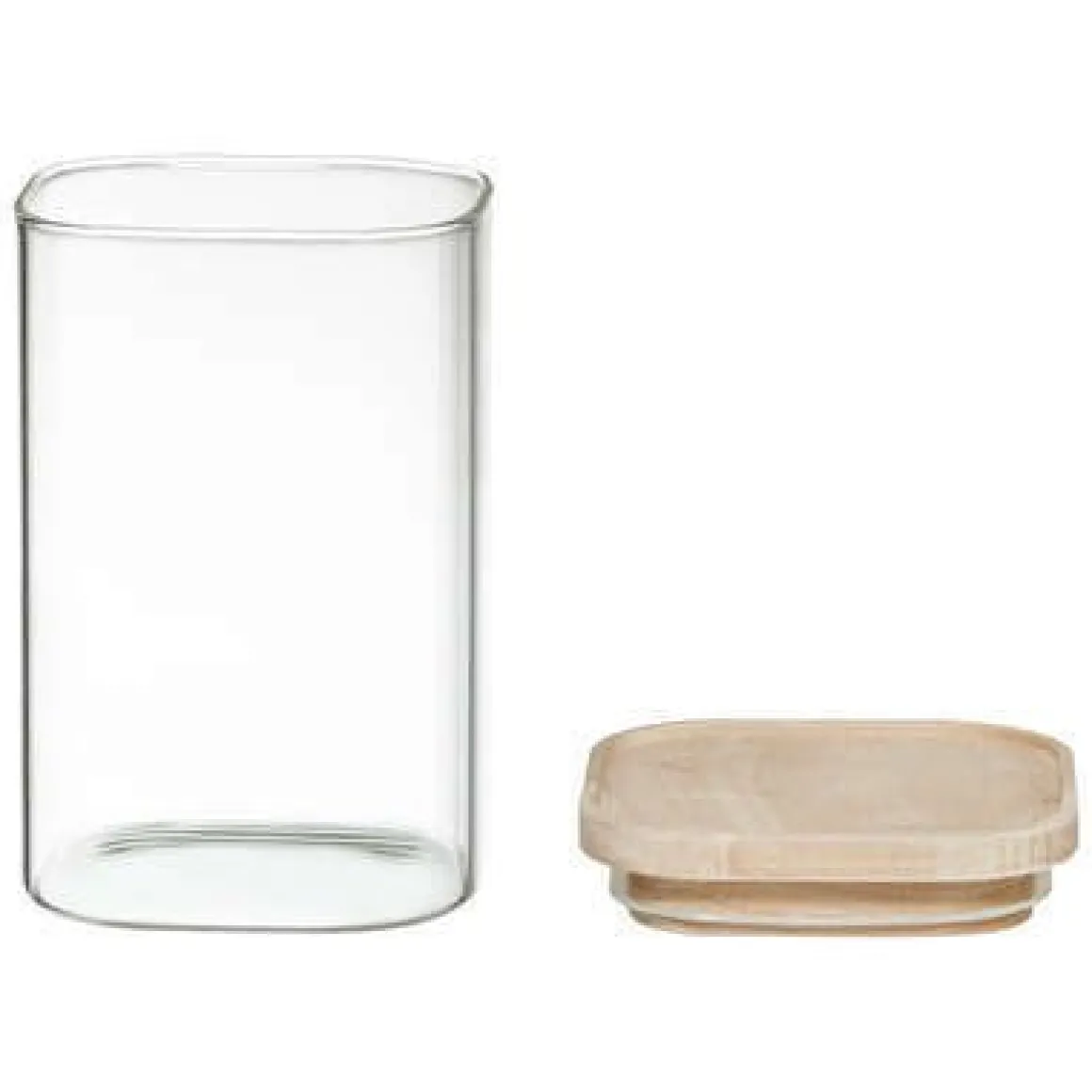 SET 4 BARATTOLI HERMET IN VETRO CON TAPPO IN LEGNO