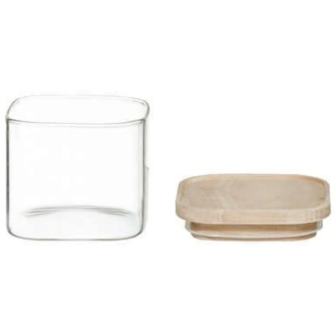 SET 4 BARATTOLI HERMET IN VETRO CON TAPPO IN LEGNO