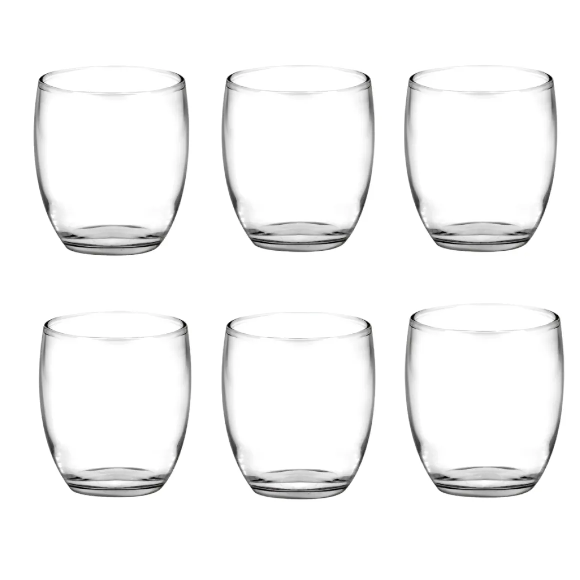 SET 6 BICCHIERI DA ACQUA LINEA AMANTEA IN VETRO TRASPARENTE 245ML
