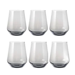 SET 6 BICCHIERI DA ACQUA LINEA ALLEGRA IN VETRO GRIGIO 42CL