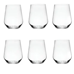 SET 6 BICCHIERI DA ACQUA LINEA CARRE IN VETRO TRASPARENTE 450ML