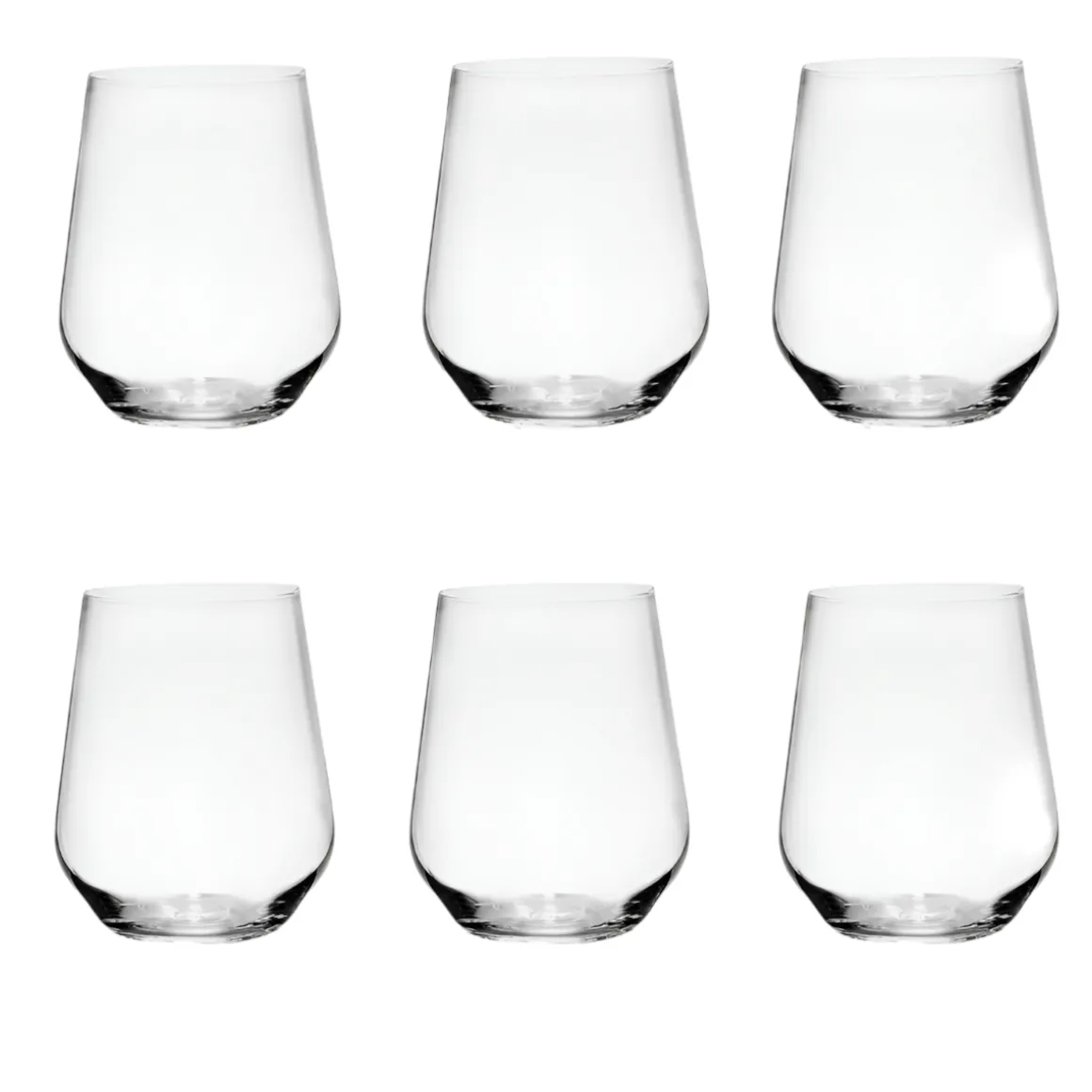 SET 6 BICCHIERI DA ACQUA LINEA CARRE IN VETRO TRASPARENTE 450ML