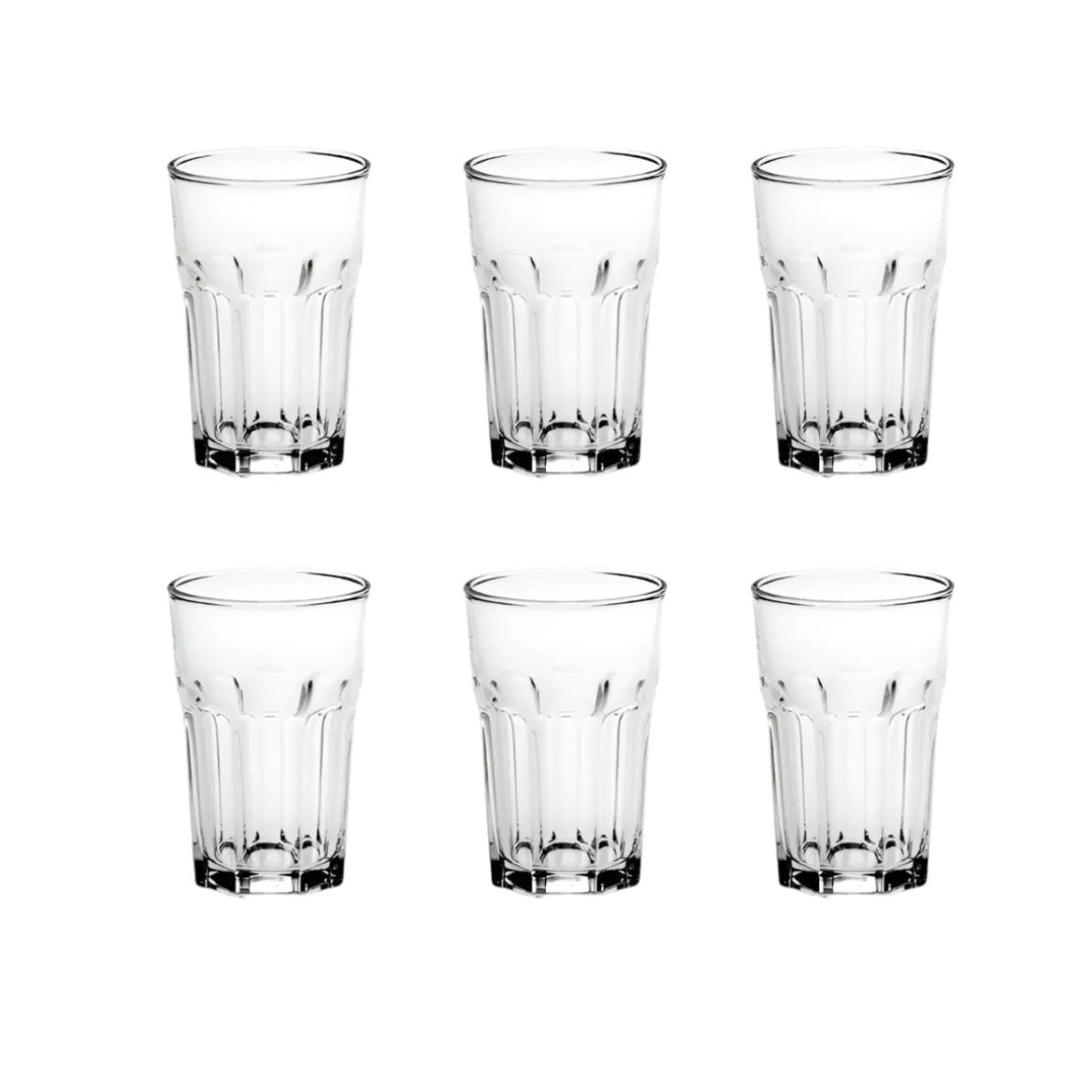 SET 6 BICCHIERI DA ACQUA LINEA MEDINA IN VETRO TRASPARENTE 380CC
