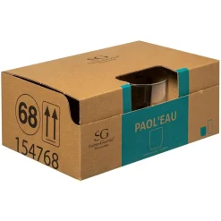SET 6 BICCHIERI DA ACQUA LINEA PAOL'EAU VETRO TRASPARENTE 31CL