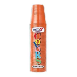 SET 50 BICCHIERI IN PLASTICA 200ML ARANCIO