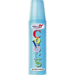 SET 50 BICCHIERI IN PLASTICA 200ML AZZURRO