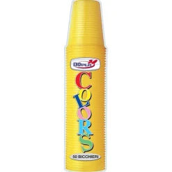 SET 50 BICCHIERI IN PLASTICA 200ML GIALLO