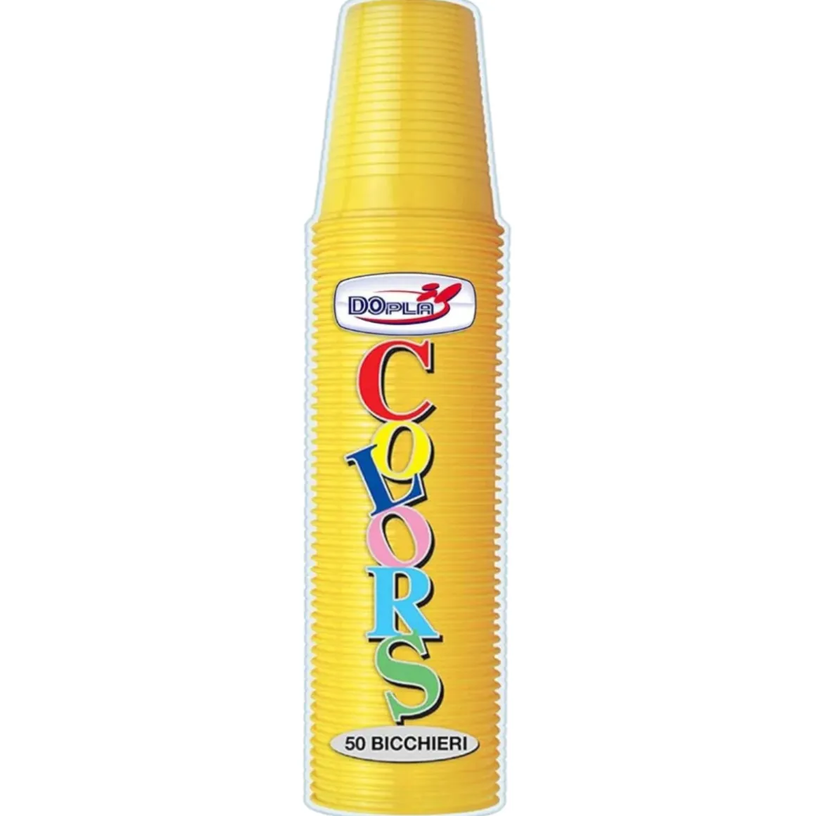 SET 50 BICCHIERI IN PLASTICA 200ML GIALLO