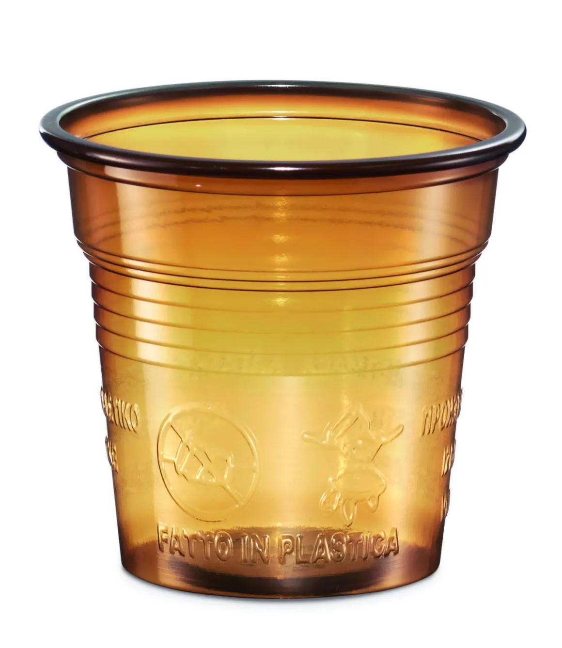 SET 50 BICCHIERI IN PLASTICA 80ML MARRONE TRASPARENTE