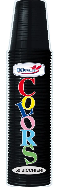 SET 50 BICCHIERI IN PLASTICA 200ML NERI