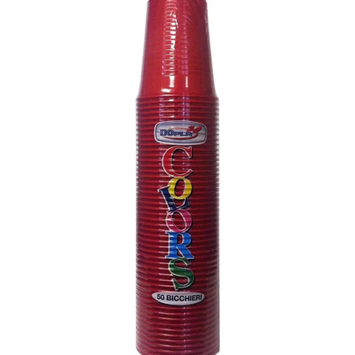 SET 50 BICCHIERI IN PLASTICA 200ML ROSSO