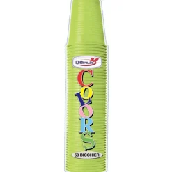 SET 50 BICCHIERI IN PLASTICA 200ML VERDE ACIDO