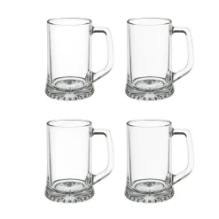 SET 4 BOCCALI DA BIRRA IN VETRO 8.2X12.1CM 320ML