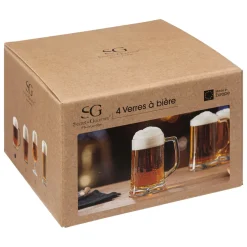 SET 4 BOCCALI DA BIRRA IN VETRO 8.2X12.1CM 320ML