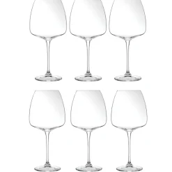 SET 6 CALICI DA VINO IN VETRO TRASPARENTE LINEA ALIZE'E 77CL
