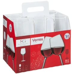 SET 6 CALICI DA VINO IN VETRO 6.4X20.2CM 36CL