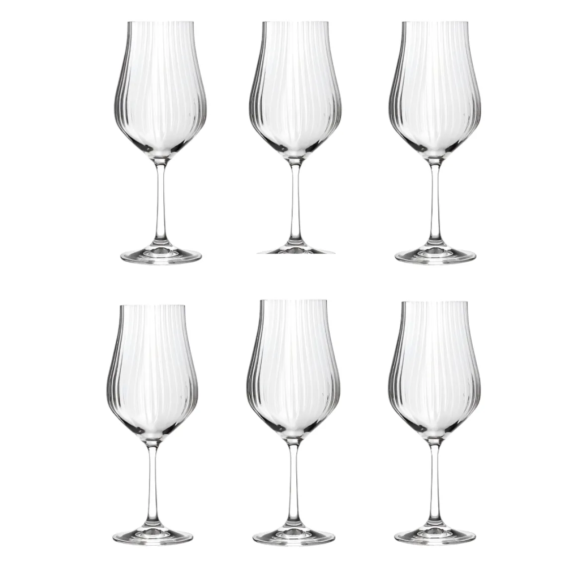 SET 6 CALICI DA VINO LINEA TULIPA OTTICO 450ML