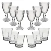 SET 12 CALICI E BICCHIERI D'ACQUA IN VETRO 300ML