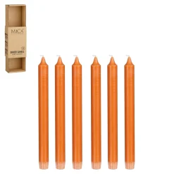 SET 6 CANDELE DA CERA ARANCIO D 2.2 H 25CM: vendita online SET 6 CANDELE DA CERA ARANCIO D 2.2 H 25CM in offerta