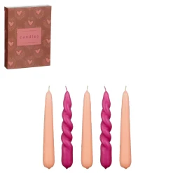 SET 5 CANDELE DA CERA ROSA/FUXIA D 2.2 H 15CM: vendita online SET 5 CANDELE DA CERA ROSA/FUXIA D 2.2 H 15CM in offerta