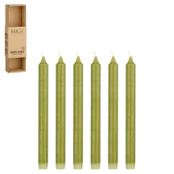 SET 6 CANDELE DA CERA VERDE D 2.2 H 25CM: vendita online SET 6 CANDELE DA CERA VERDE D 2.2 H 25CM in offerta