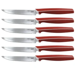 SET 6 COLTELLI BISTECCA ROSSI LINEA MASTER 11.5CM