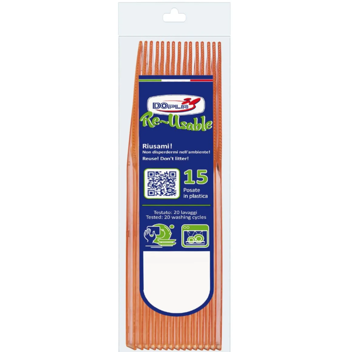 SET 15 COLTELLI COMPACT IN PLASTICA ARANCIO